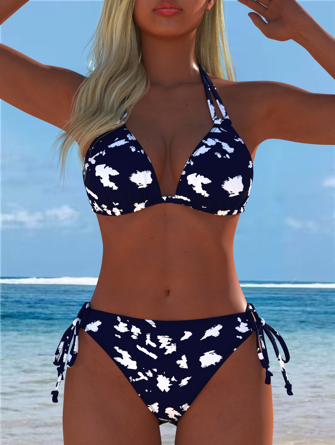 Dame Bikini-set med lekfull skärning och trendig mönsterblandning Mirla-Eva Jonsson