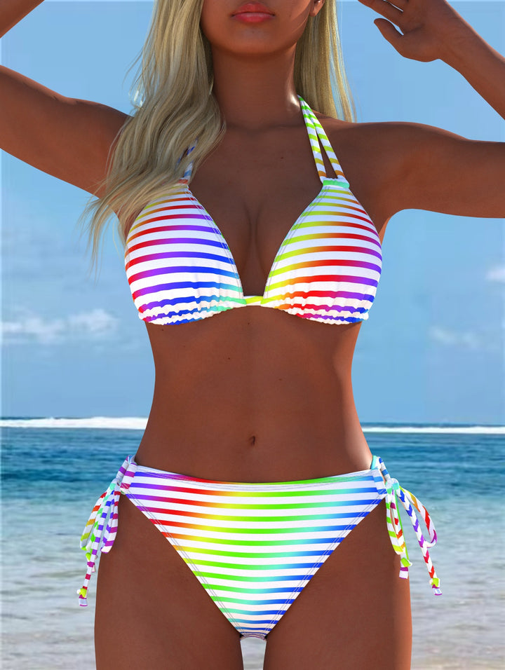 Dame Bikini-set med lekfull skärning och trendig mönsterblandning Mirla-Eva Jonsson