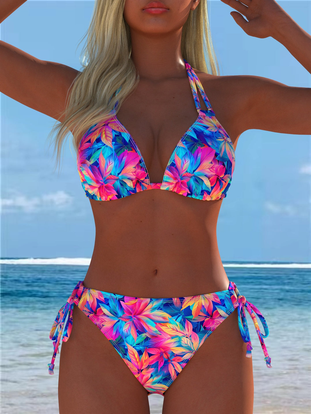 Dame Bikini-set med lekfull skärning och trendig mönsterblandning Mirla-Eva Jonsson