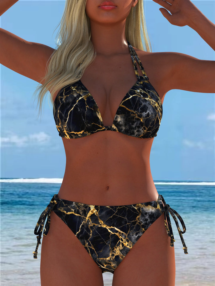 Dame Bikini-set med lekfull skärning och trendig mönsterblandning Mirla-Eva Jonsson