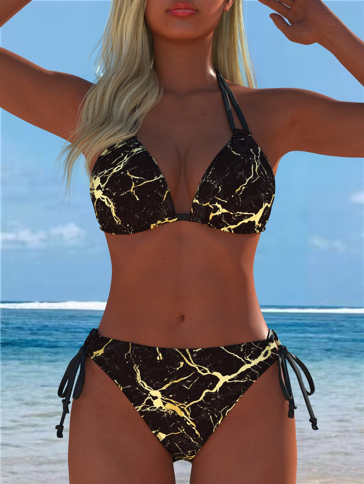 Dame Bikini-set med lekfull skärning och trendig mönsterblandning Mirla-Eva Jonsson