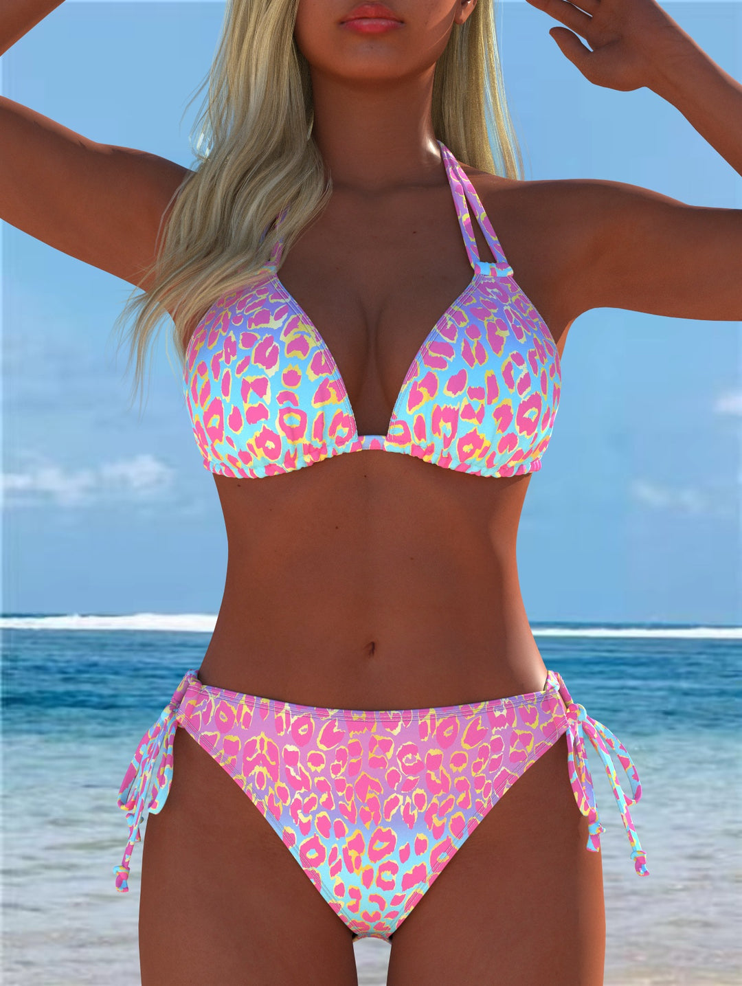 Dame Bikini-set med lekfull skärning och trendig mönsterblandning Mirla-Eva Jonsson