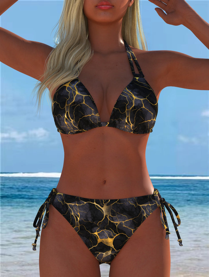 Dame Bikini-set med lekfull skärning och trendig mönsterblandning Mirla-Eva Jonsson