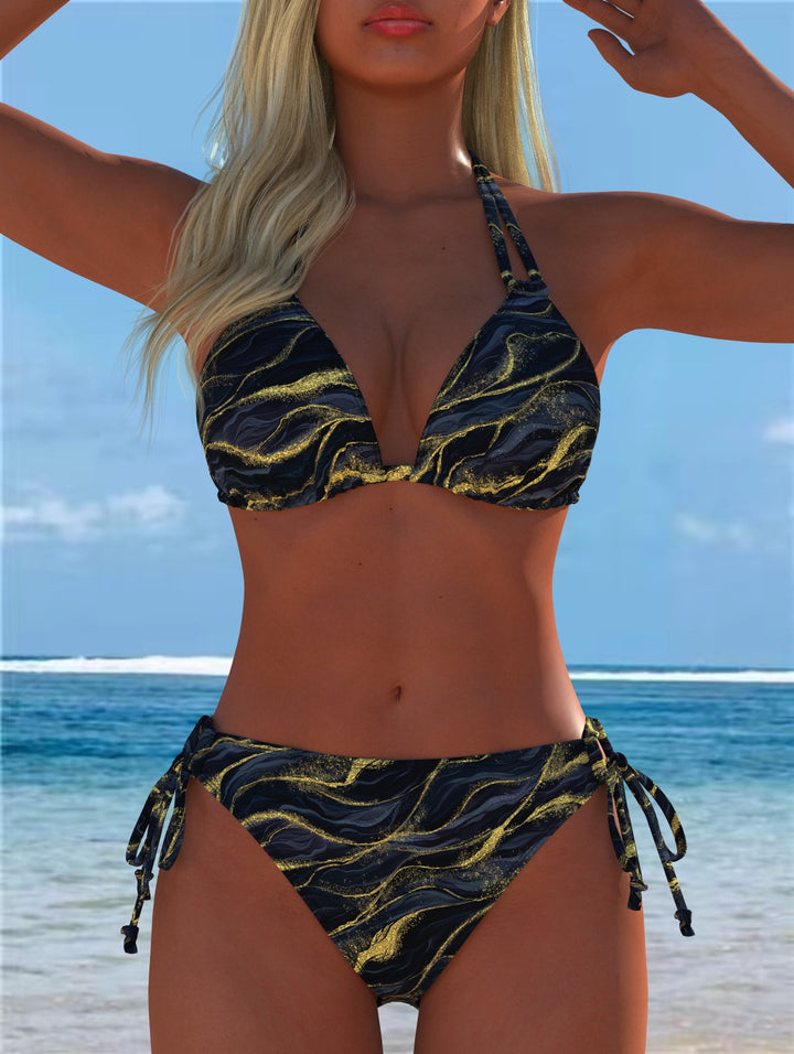 Dame Bikini-set med lekfull skärning och trendig mönsterblandning Mirla-Eva Jonsson