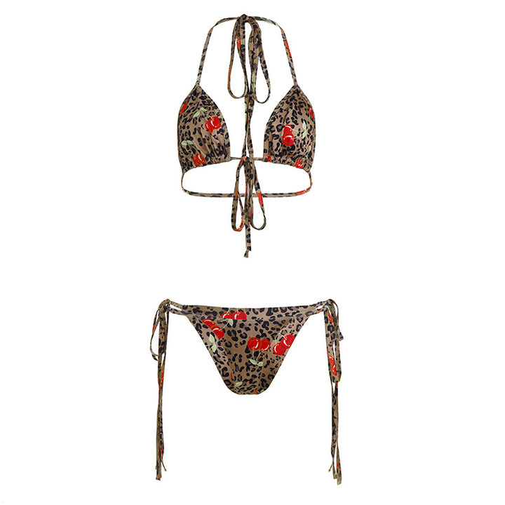 Dame Bikini-set med lekfullt blommönster och justerbara axelband Mirla-Eva Jonsson