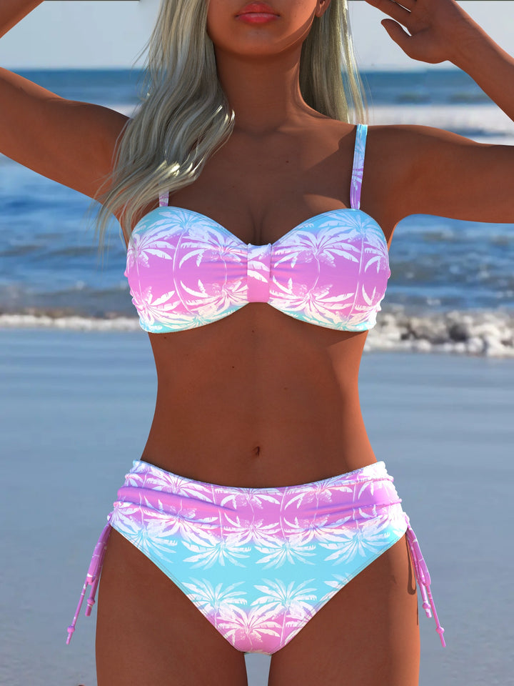 Dame Bikini-set med stiligt rutig mönster och guldfärgade accenter Mirla-Eva Jonsson