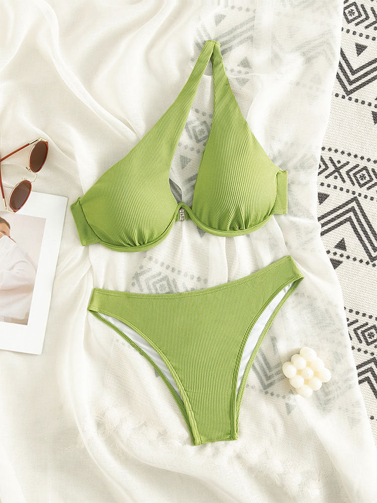 Dame Bikini-set med triangulärt överdel och högskuren underdel Mirla-Eva Jonsson
