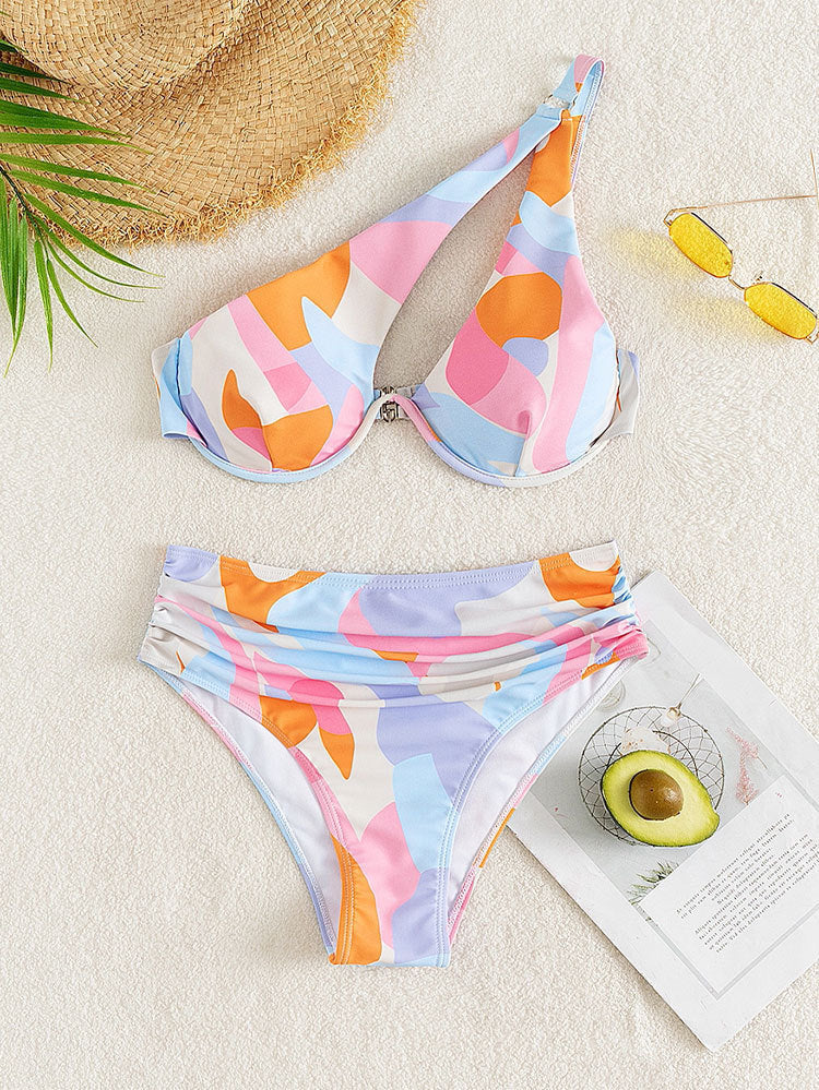 Dame Bikini-set med triangulärt överdel och högskuren underdel Mirla-Eva Jonsson
