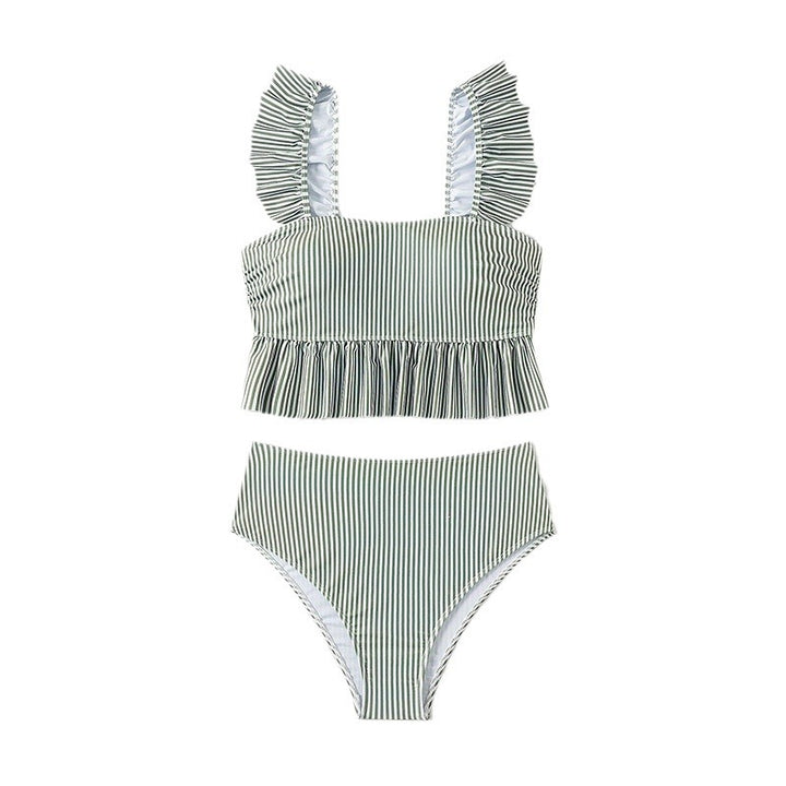 Dame Bikini-set med volangdetaljer och högmidjade trosor Mirla-Eva Jonsson