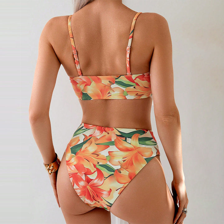 Dame Bikiniset med blommigt knytdesign och hög skärning Mirla-Eva Jonsson