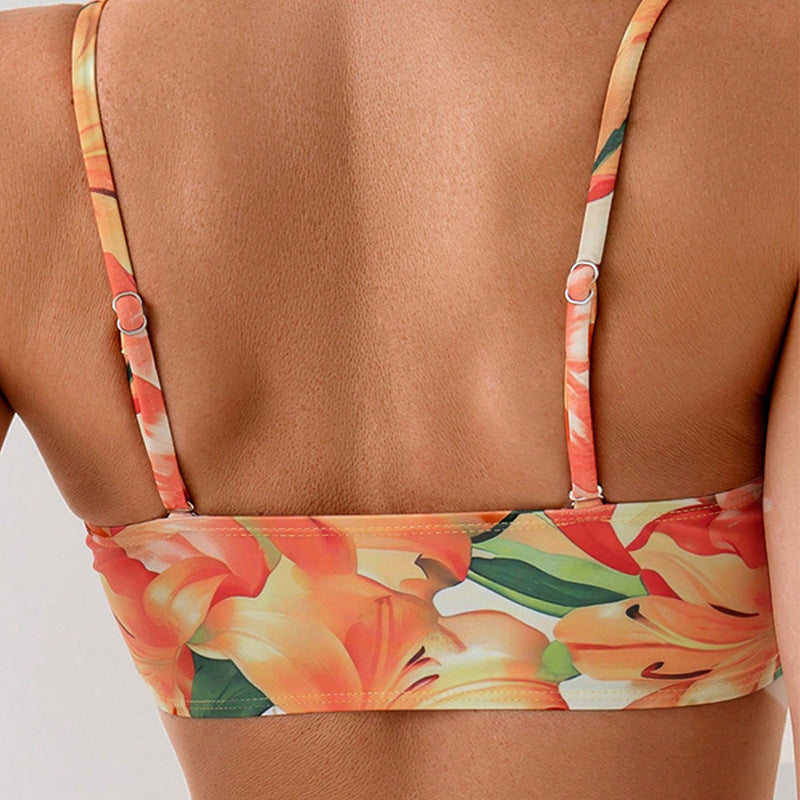 Dame Bikiniset med blommigt knytdesign och hög skärning Mirla-Eva Jonsson