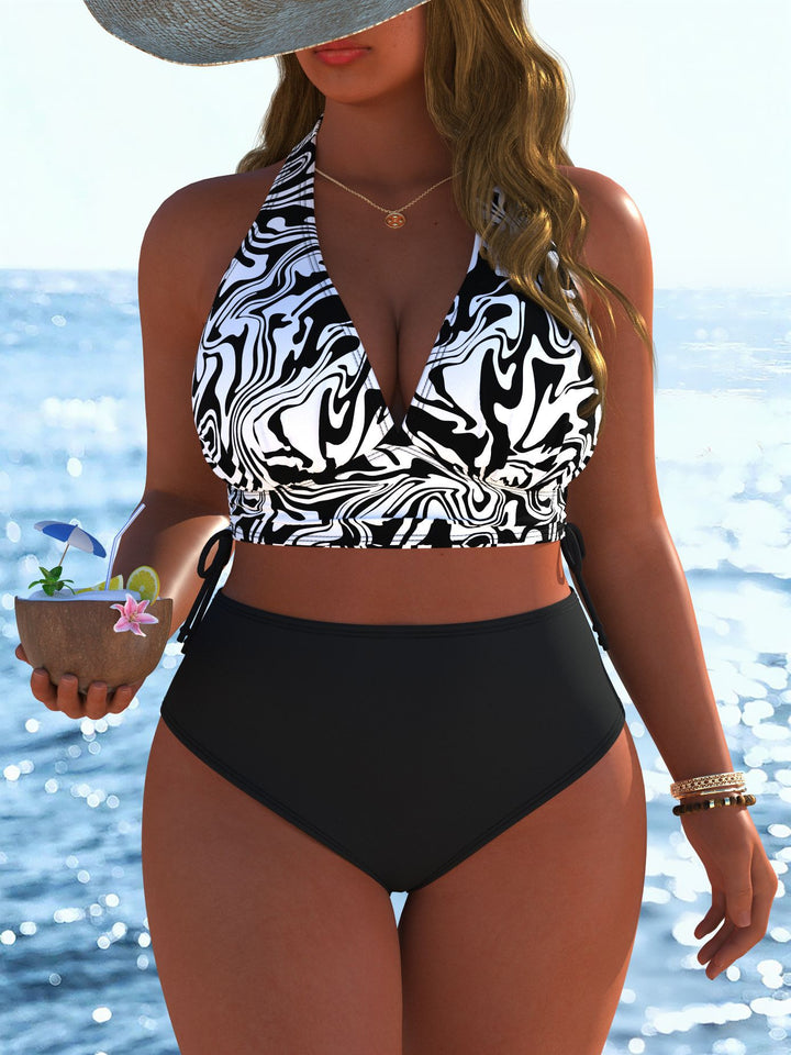 Dame Bikiniset med modern inlindad topp och högmidjade trosor Mirla-Eva Jonsson