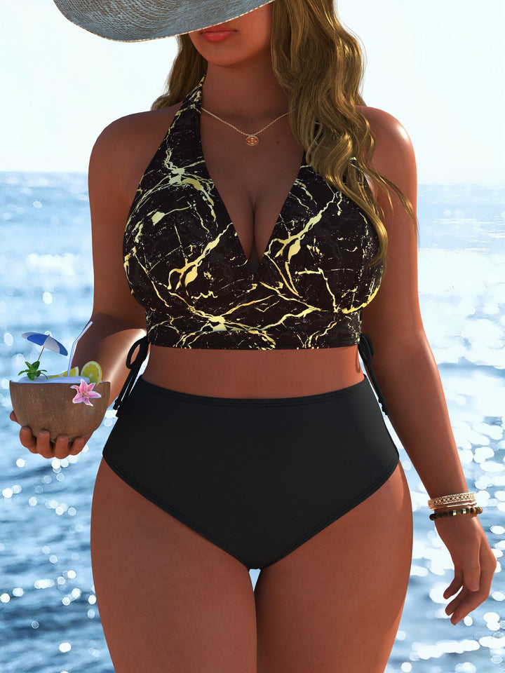 Dame Bikiniset med modern inlindad topp och högmidjade trosor Mirla-Eva Jonsson