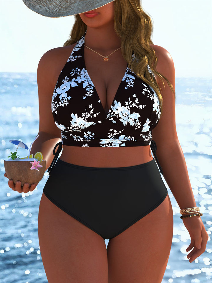 Dame Bikiniset med modern inlindad topp och högmidjade trosor Mirla-Eva Jonsson