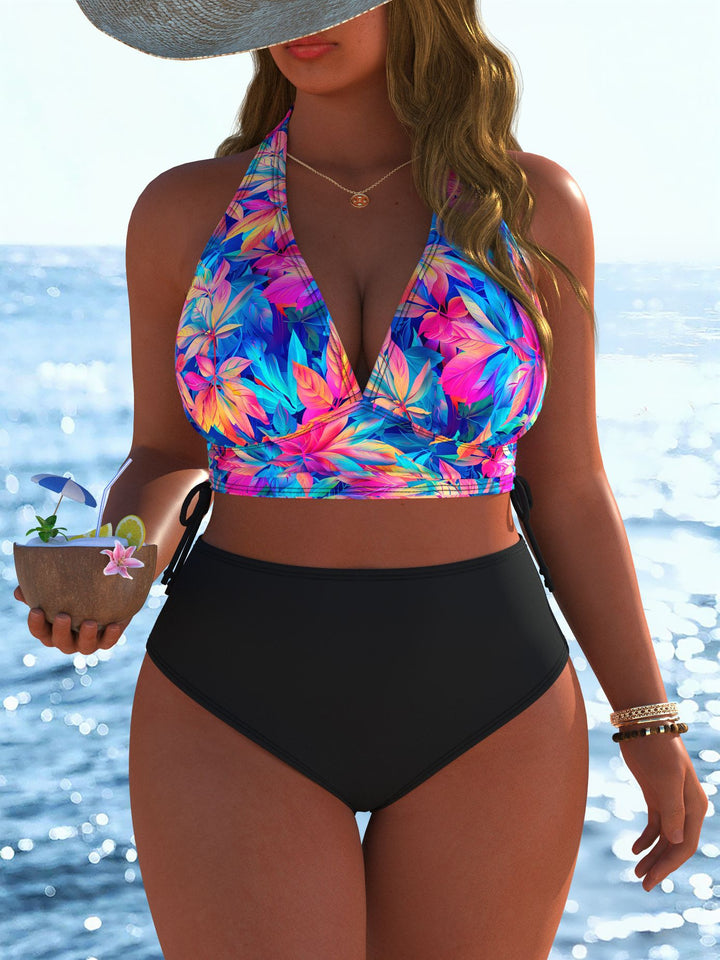 Dame Bikiniset med modern inlindad topp och högmidjade trosor Mirla-Eva Jonsson