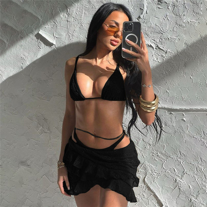 Dame Bikiniset med volanger och delikat spetsmönster Mirla-Eva Jonsson