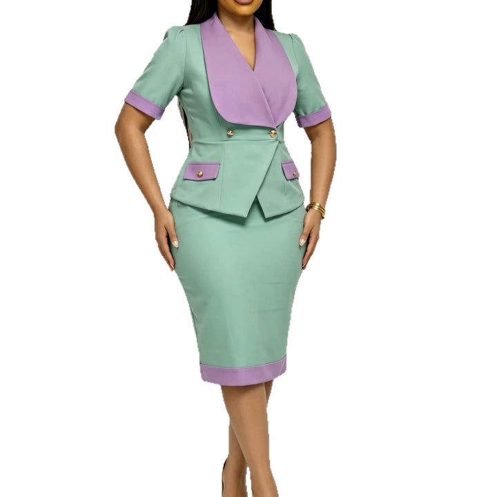 Dame Blazer-set med elegant figursydd skärning och kontrasterande detaljer Mirla-Eva Jonsson