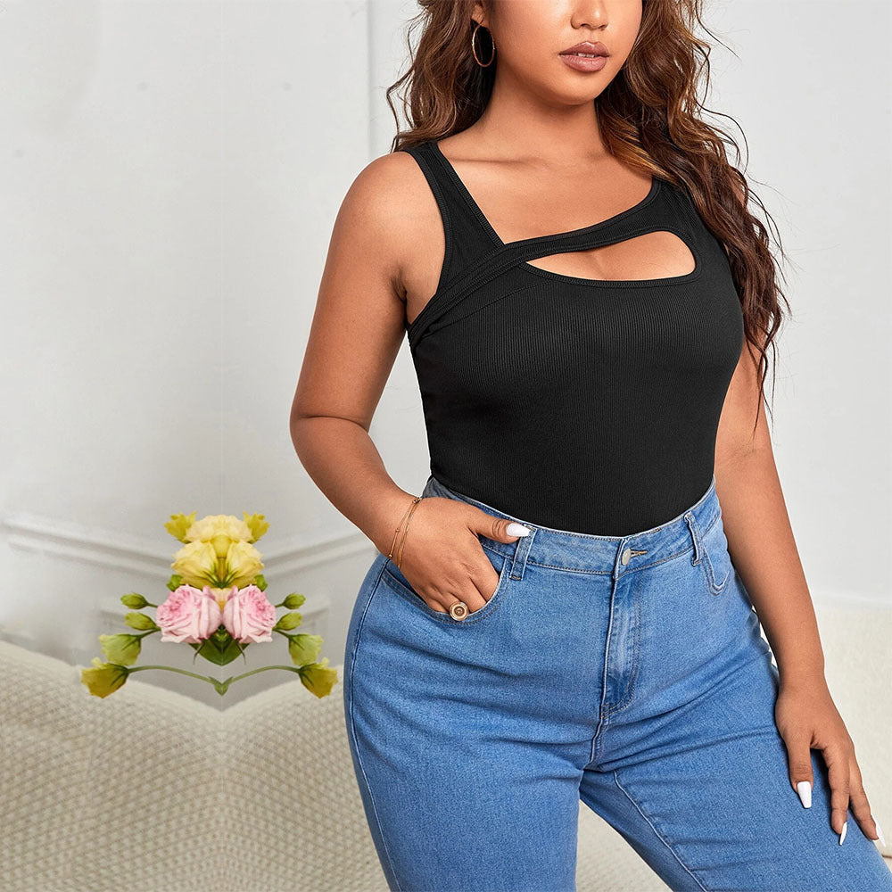 Dame Body med asymmetrisk cut-out och bekväm ormskrift Mirla-Eva Jonsson