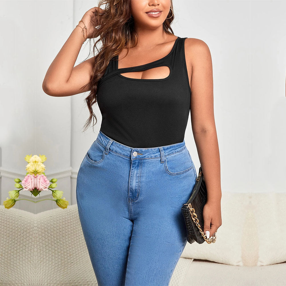 Dame Body med asymmetrisk cut-out och bekväm ormskrift Mirla-Eva Jonsson