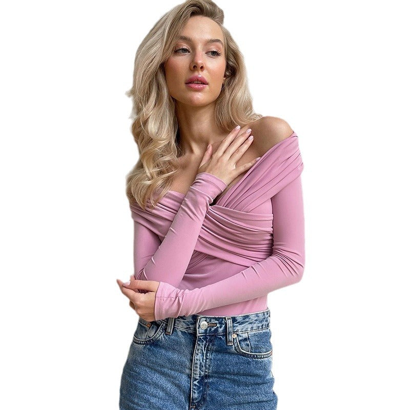 Dame Body med axelbar design och draperade ärmar Mirla-Eva Jonsson