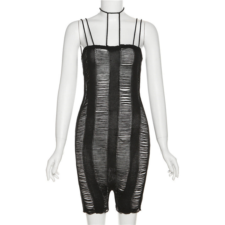 Dame Bodycon Overall med ripslook och eleganta axelband Mirla-Eva Jonsson