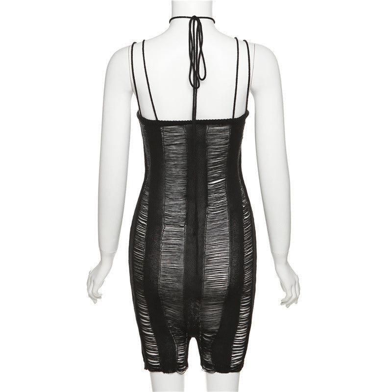Dame Bodycon Overall med ripslook och eleganta axelband Mirla-Eva Jonsson