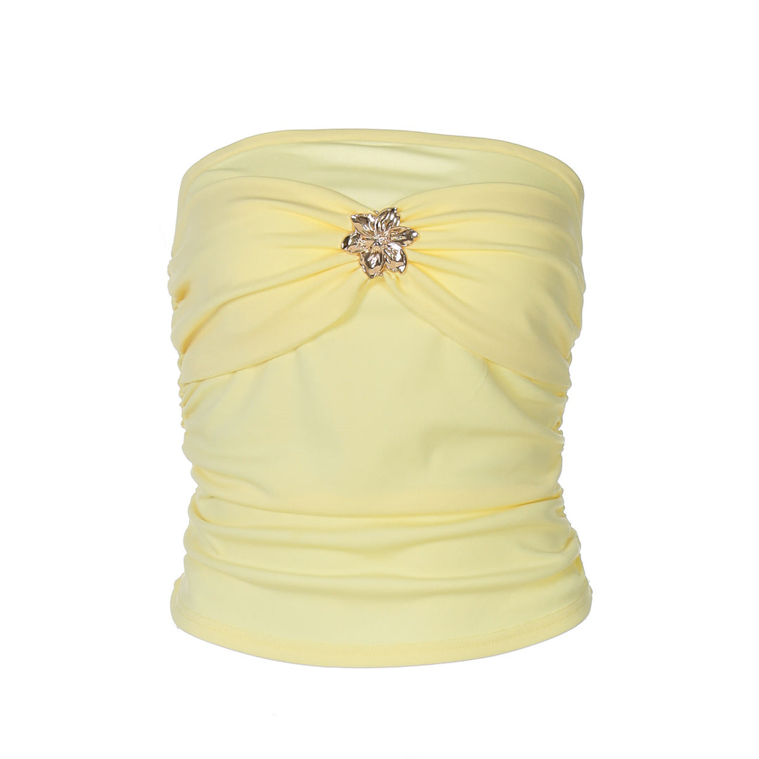 Dame Bustier Top med elegant vridning och glittrande smyckedetalj Mirla-Eva Jonsson