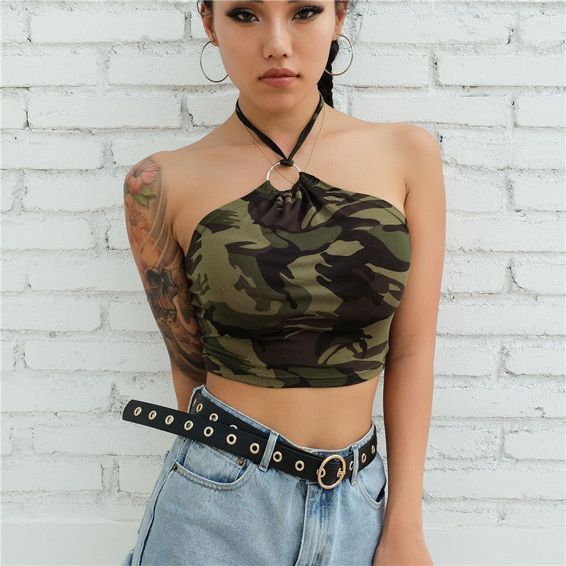 Dame Camouflage Cropped Top Mirla-Eva Jonsson