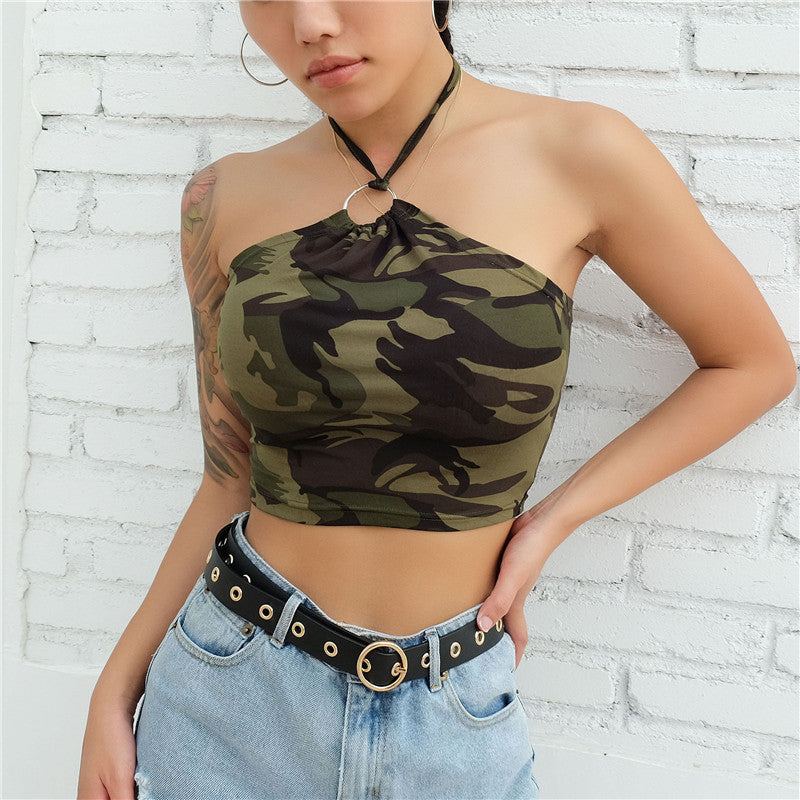 Dame Camouflage Cropped Top Mirla-Eva Jonsson
