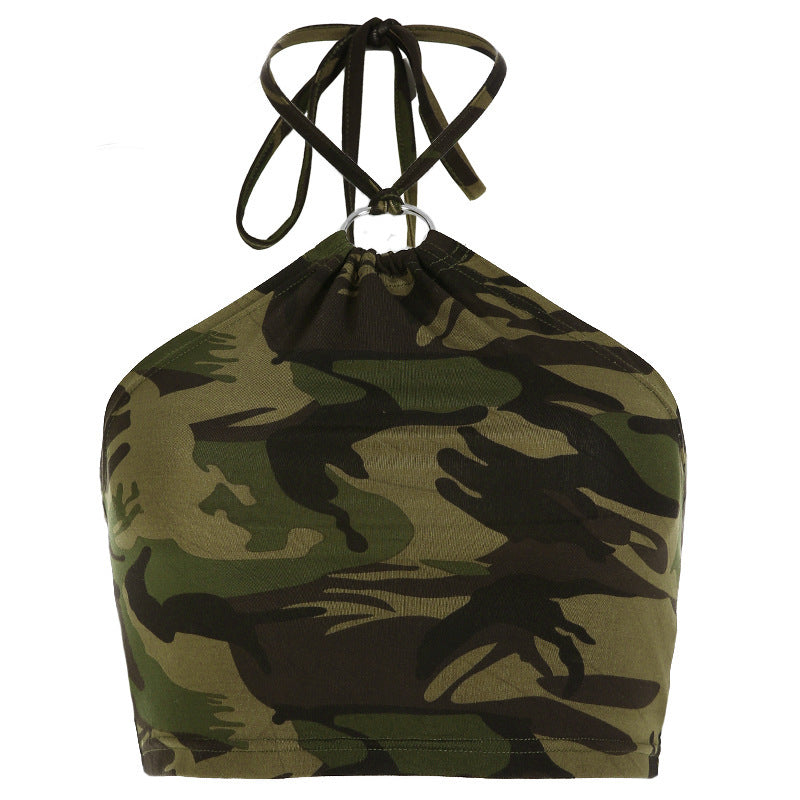 Dame Camouflage Cropped Top Mirla-Eva Jonsson