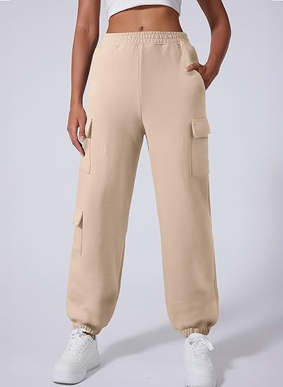 Dame Cargo-byxor med elastisk midja och praktiska sidofickor Mirla-Eva Jonsson