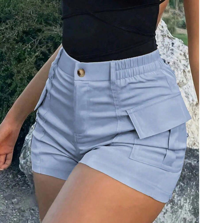 Dame Cargo-short med hög midja och praktiska fickor Mirla-Eva Jonsson