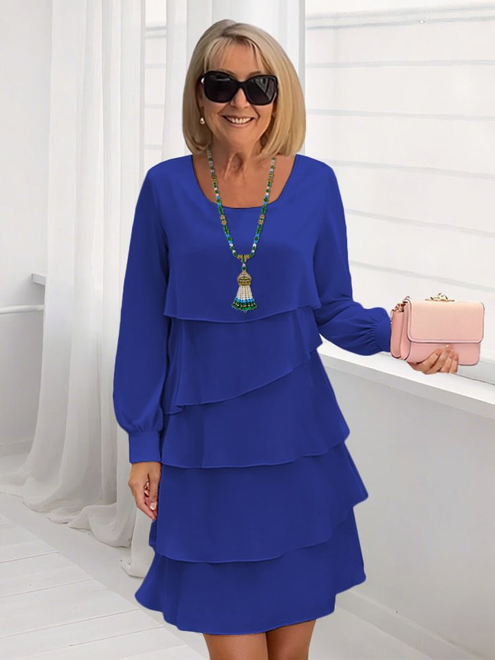 Dame Cerulean-färgade lagerklänningar Eva Jonsson-Eva Jonsson