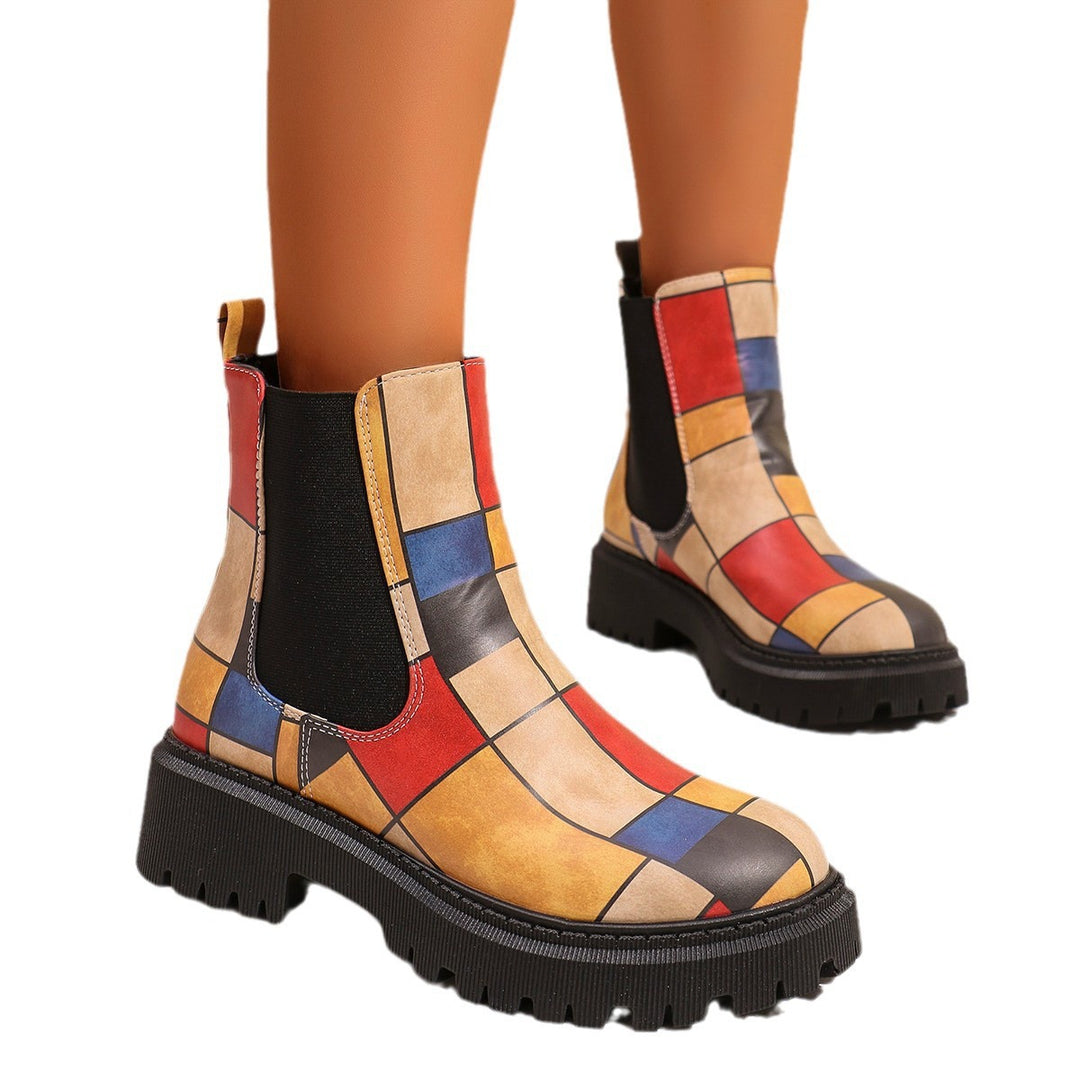 Dame Chelsea-stövlar med kreativ mönstertryck och halkfri sula Eva Jonsson-Eva Jonsson