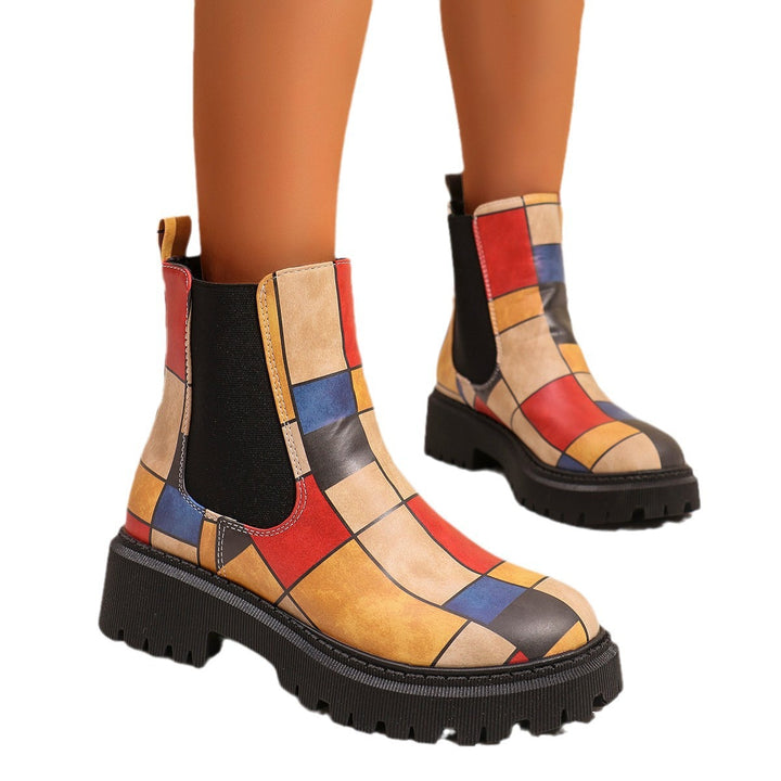 Dame Chelsea-stövlar med kreativ mönstertryck och halkfri sula Eva Jonsson-Eva Jonsson