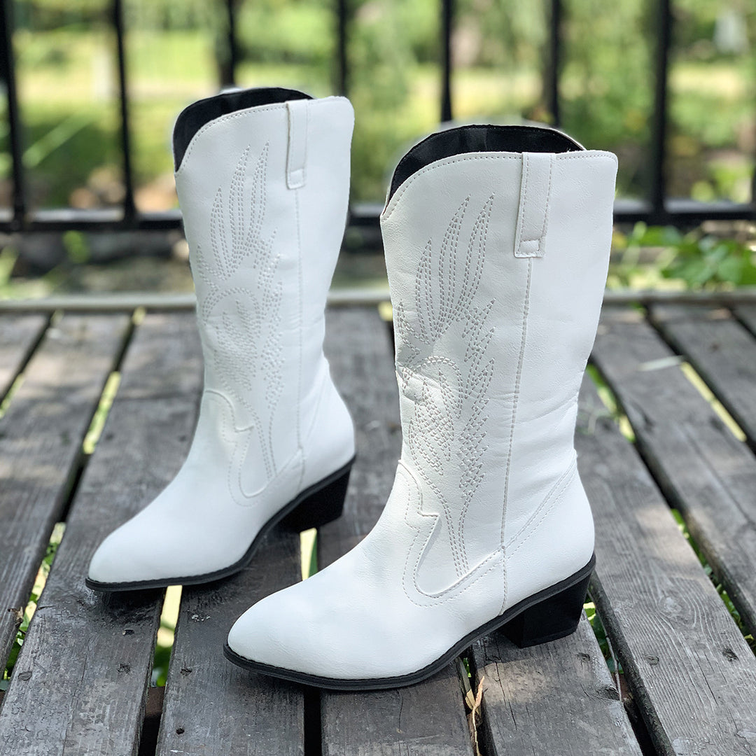 Dame Cowboystövlar med hög klack och konstfulla broderier Mirla-Eva Jonsson