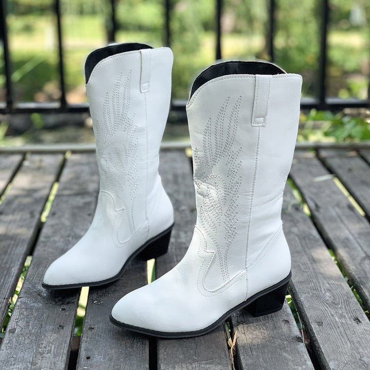 Dame Cowboystövlar med hög klack och konstfulla broderier Mirla-Eva Jonsson