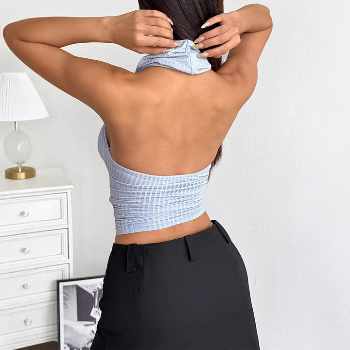 Dame Cowl-Neck Top med raffinerade rynkeffekter Mirla-Eva Jonsson