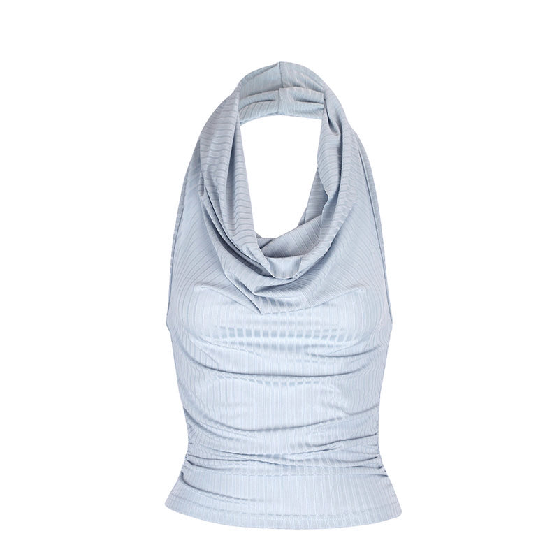 Dame Cowl-Neck Top med raffinerade rynkeffekter Mirla-Eva Jonsson