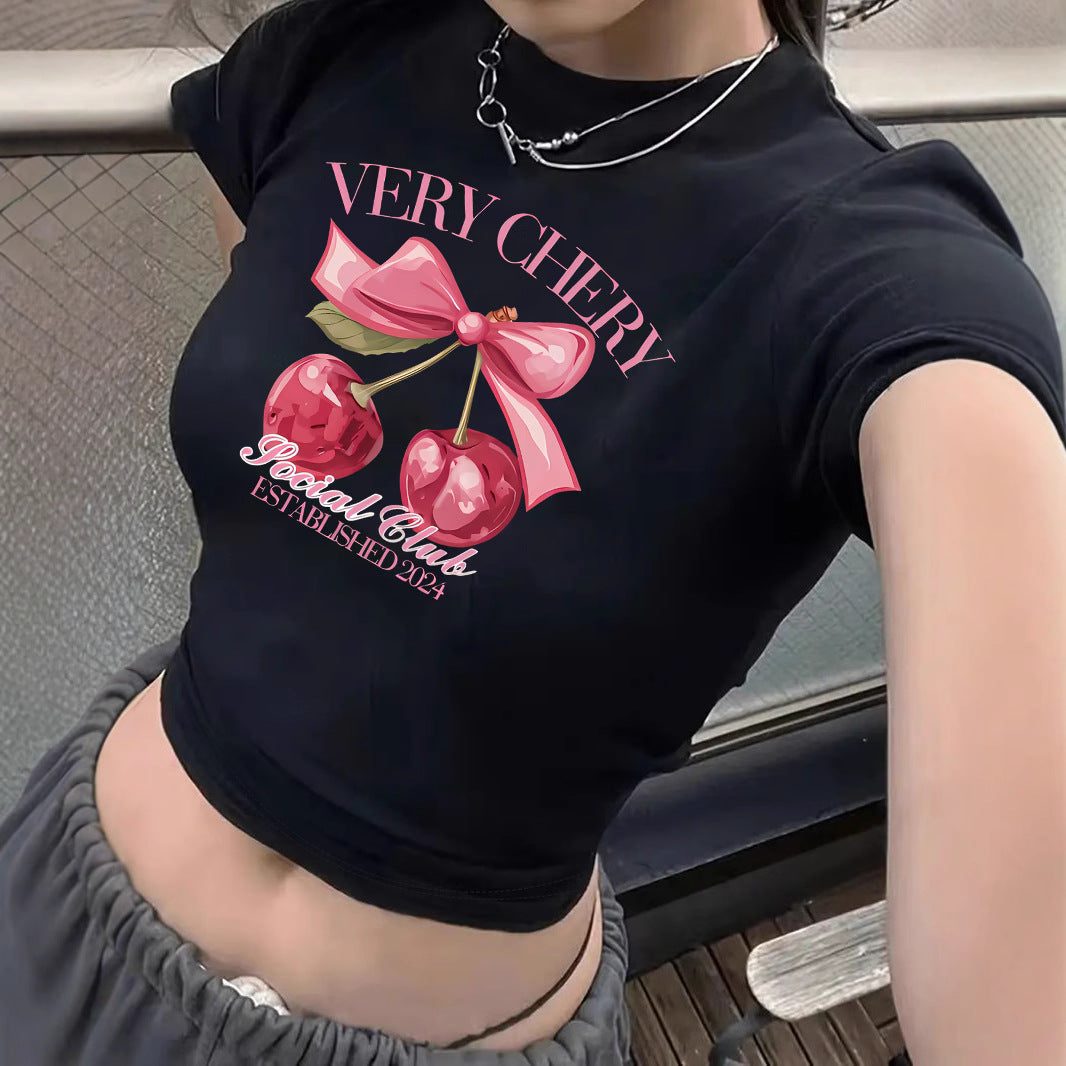 Dame Crop-T-Shirt med inspirerande text Mirla-Eva Jonsson