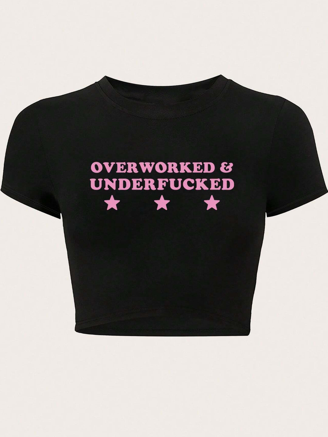 Dame Crop-T-Shirt med inspirerande tryck och figurnära skärning Mirla-Eva Jonsson