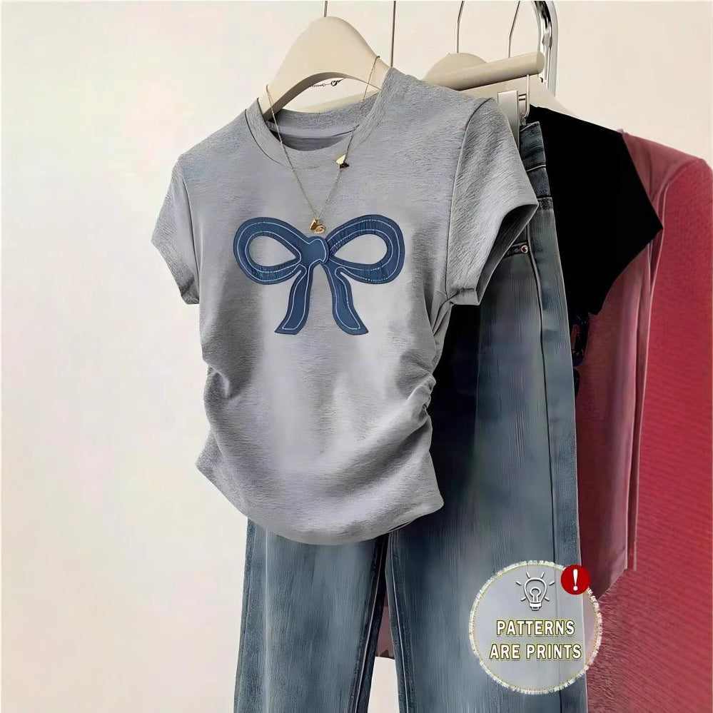 Dame Crop-T-shirt med figurnära skärning og moderne design Mirla-Eva Jonsson