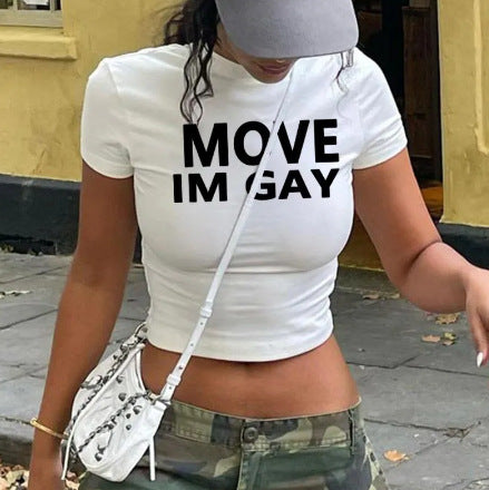 Dame Crop-T-shirt med fruktig körsbärdesign och lös passform Mirla-Eva Jonsson