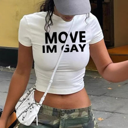 Dame Crop-T-shirt med fruktig körsbärdesign och lös passform Mirla-Eva Jonsson