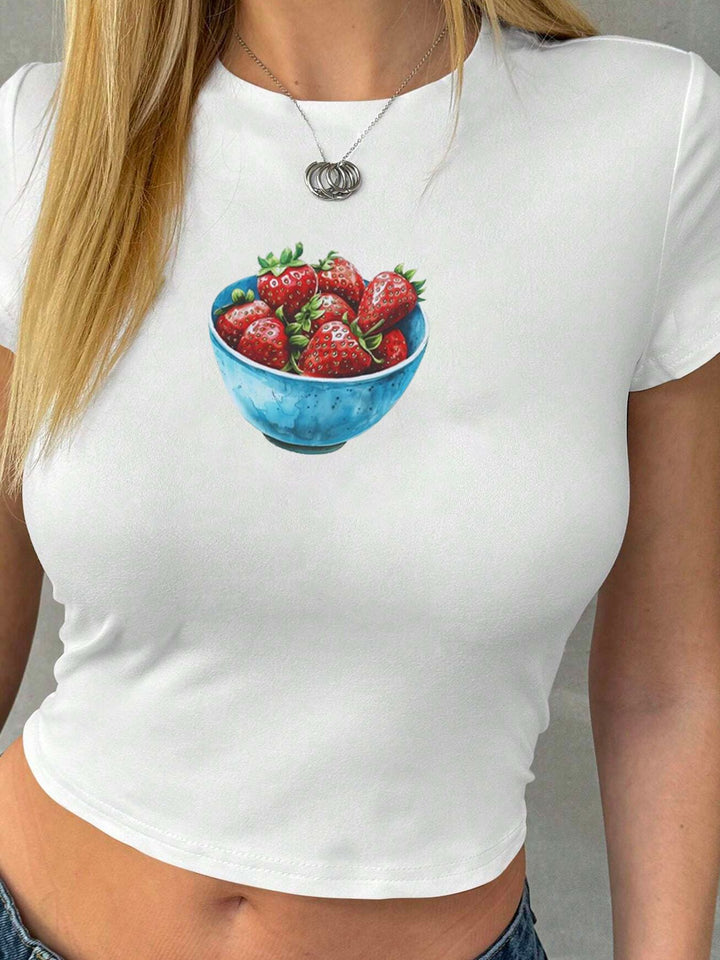 Dame Crop Top med 90-talstryck Mirla-Eva Jonsson