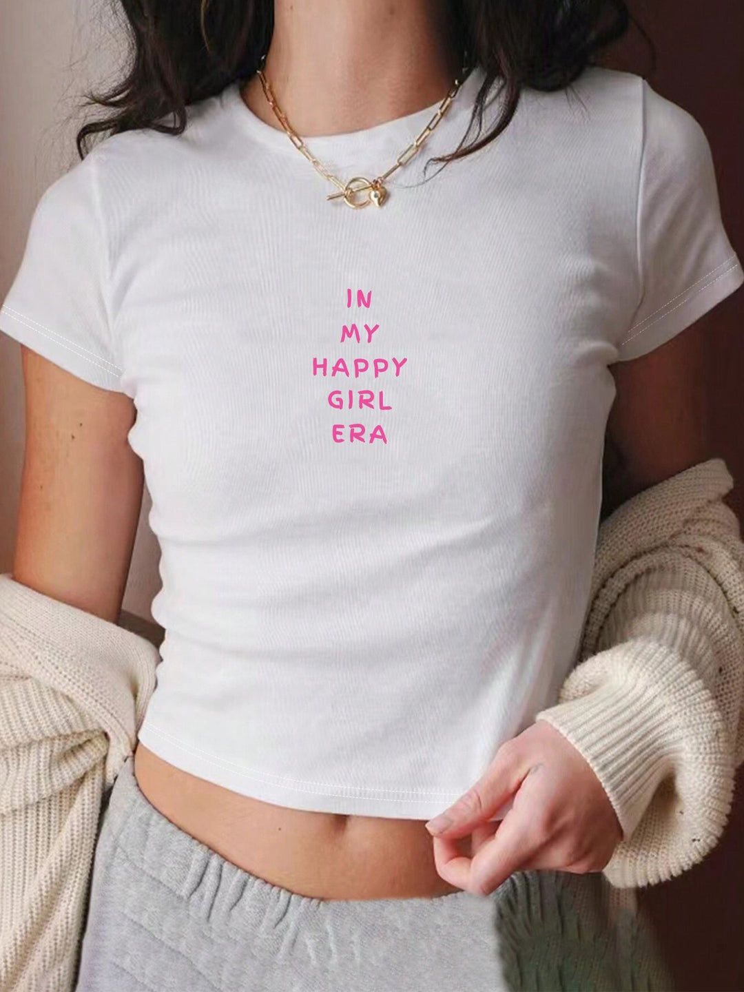 Dame Crop Top med 90-talstryck Mirla-Eva Jonsson