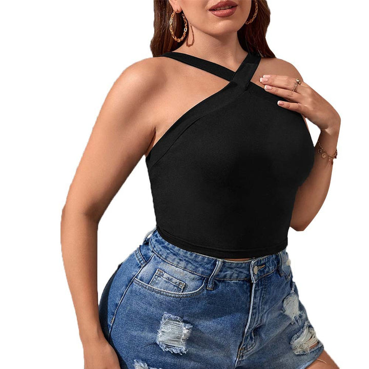 Dame Crop-Top med asymmetrisk design och justerbara band Mirla-Eva Jonsson