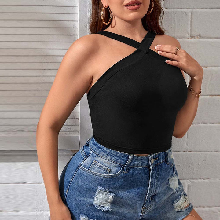 Dame Crop-Top med asymmetrisk design och justerbara band Mirla-Eva Jonsson