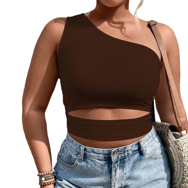 Dame Crop-Top med asymmetrisk skärning och cut-out-detaljer Mirla-Eva Jonsson