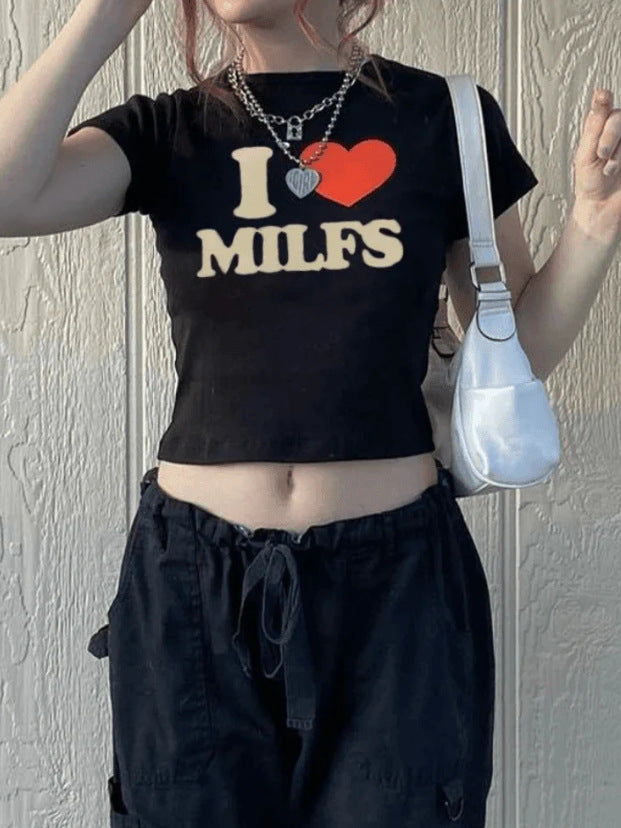 Dame Crop-Top med blommigt grafiskt tryck och kroppsnära skärning Mirla-Eva Jonsson